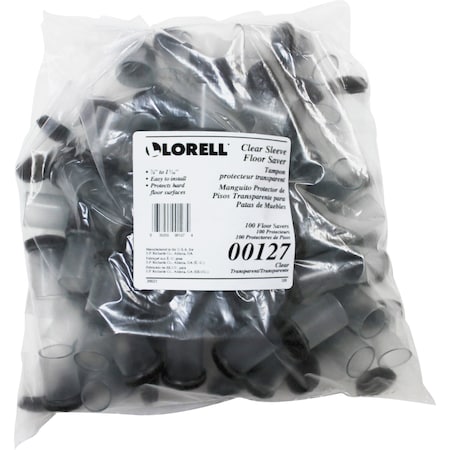 Lorell Clear Sleeve Floor Protectors, Clear, Transparent, 7/8", PK100 00127